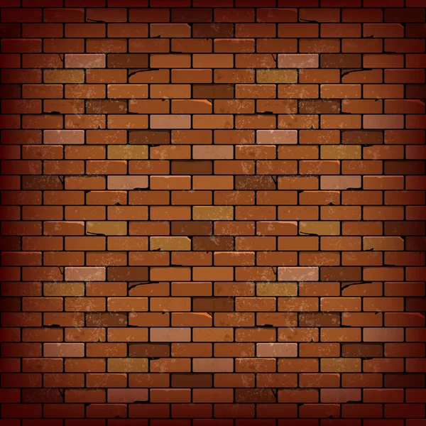 Red Brick Wall Vector Background Illustration — Stock Vector