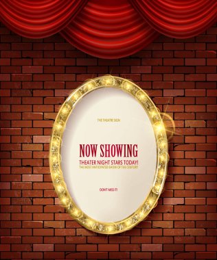 3D render seçim çerçevesi hafif oval kurulu tuğla duvar kağıt üzerinde oturum açın. Vektör çizim