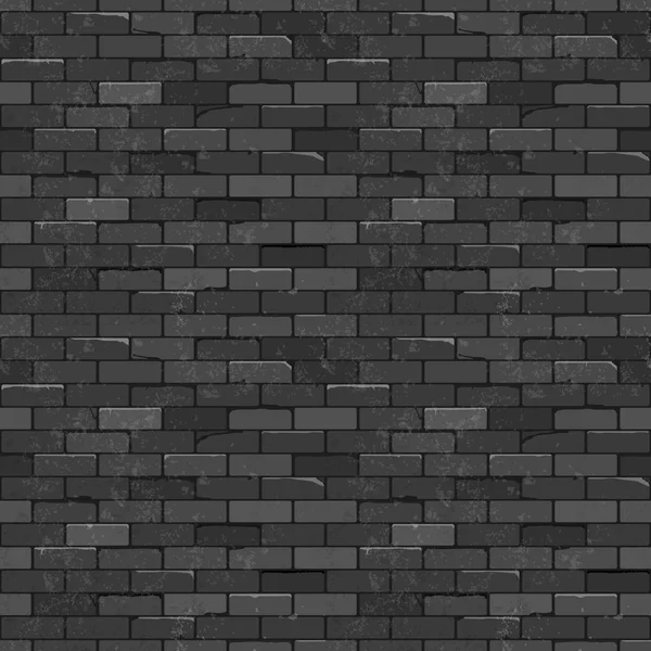 Seamless Texture Vintage Black Brick Wall Vector Illustration — Stock Vector