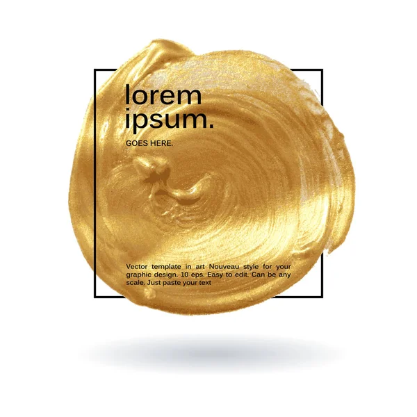 Akrilik altın arka plan siyah çerçeve ile. Vektör çizim