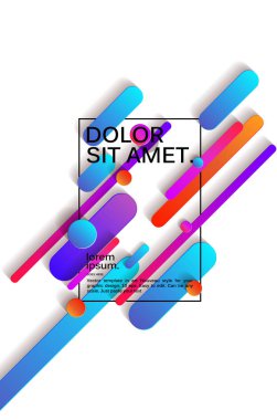 Renkli geometrik arka plan. Sıvı şekiller kompozisyon. Eps10 vektör. Dikey biçimi