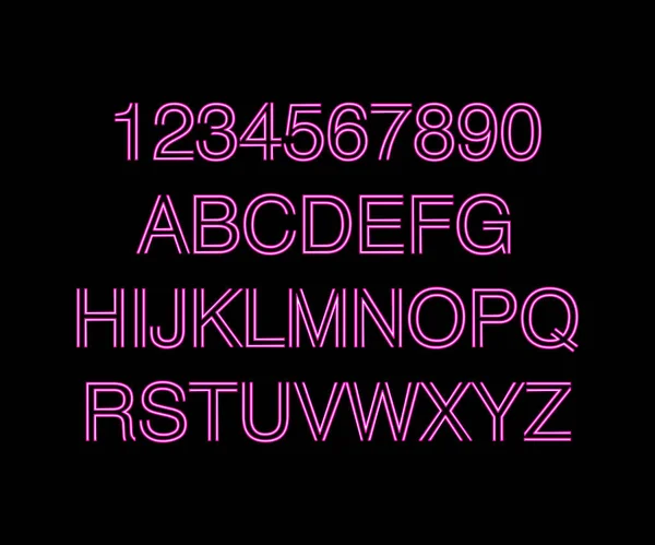 Parlak neon ışıkları vektör işaretleri, typeset, mektup, yazı tipi, alfabe vektör çizim