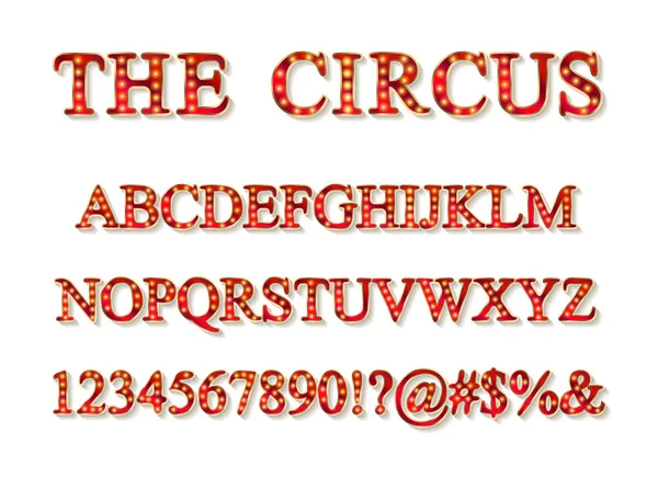 Vector Vintage Carnival Font Alphabet Illustration — Stock Vector