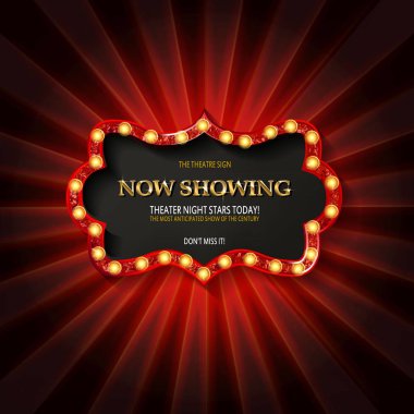 Arka planında ampuller olan kırmızı çerçeve. Vektör illüstrasyonu