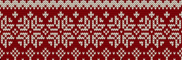 Winter Holiday Sweater Design Seamless Knitting Pattern Horizontal Orientation Vector — Stock Vector