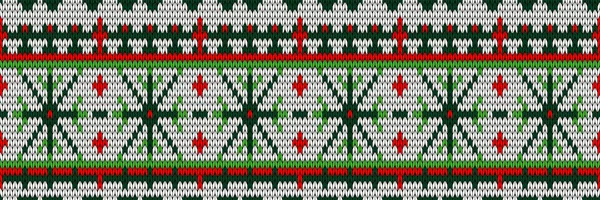 Christmas Sweater Design Seamless Holiday Knitted Pattern Horizontal Orientation Vector — Stock Vector