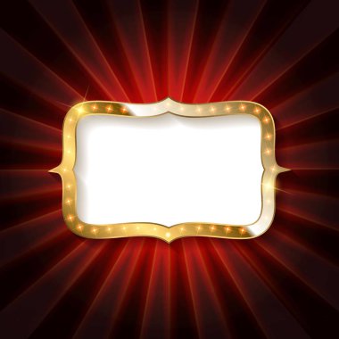 Işık işareti. Vintage tarzı afiş. Vektör çizim