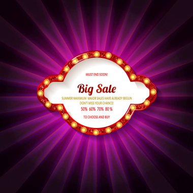 Işık işareti. Vintage tarzı afiş. Vektör çizim