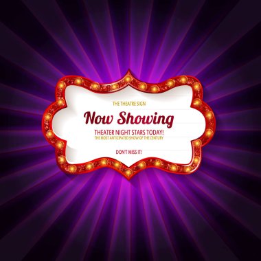 Işık işareti. Vintage tarzı afiş. Vektör çizim