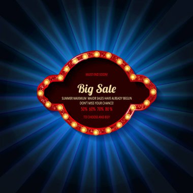 Işık işareti. Vintage tarzı afiş. Vektör çizim