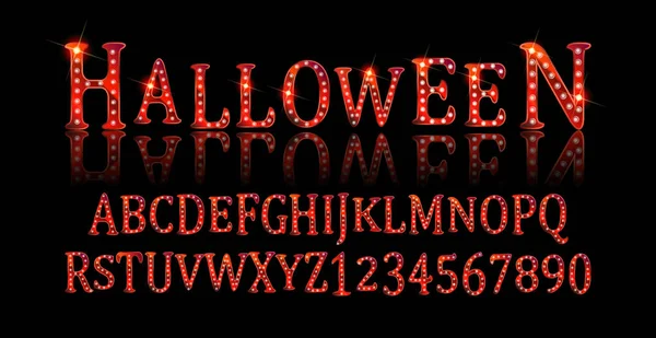 Vintage Halloween Original Schrift Retro Gruselige Halloween Schrift Vektorillustration Handgezeichnetes — Stockvektor