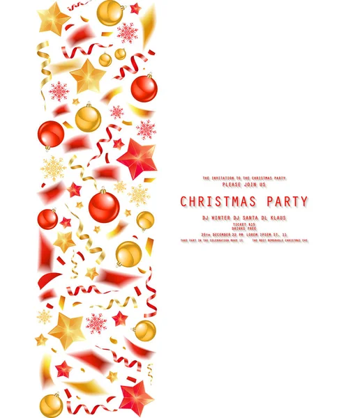 Christmas Party Dinner Invitation Poster Flyer Greeting Card Menu Design — Stock Vector