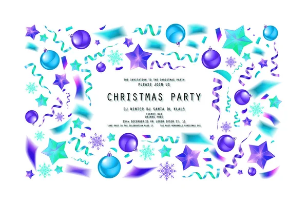 Weihnachtsfeier Oder Dinnereinladung Plakat Flyer Grußkarte Menüvorlage Auf Weißem Hintergrund — Stockvektor