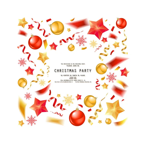 Christmas Party Eller Middag Inbjudan Affisch Flyer Gratulationskort Menyn Formgivningsmallar — Stock vektor