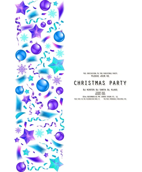 Kerst Feest Diner Uitnodiging Poster Flyer Wenskaart Menu Ontwerpsjabloon Witte — Stockvector