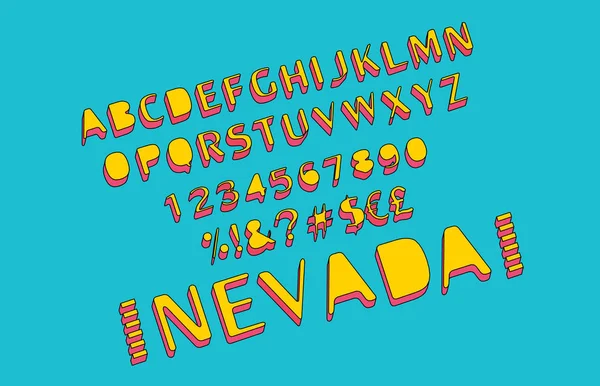 Vector Retro Bold Font Alphabet — Stock Vector