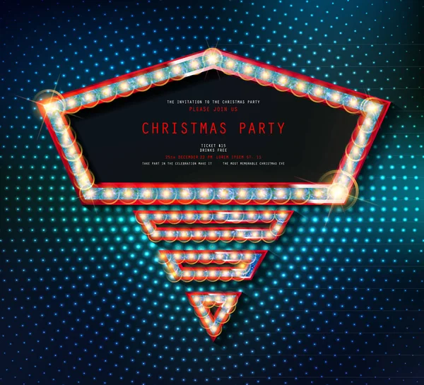 Inbjudan Merry Christmas Party Affisch Banner Och Kort Designmall Happy — Stock vektor