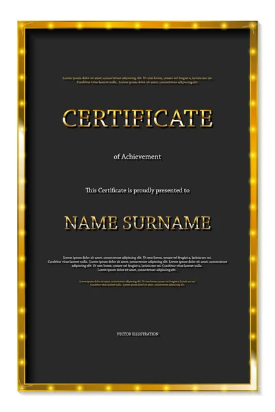 Certificato Lusso Modello Diploma Illustrazione Vettoriale Formato Verticale — Vettoriale Stock