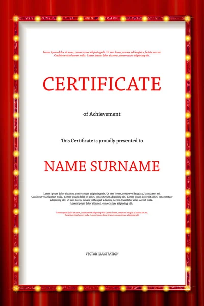 Certificado Luxo Modelo Diploma Ilustração Vetorial Formato Vertical — Vetor de Stock