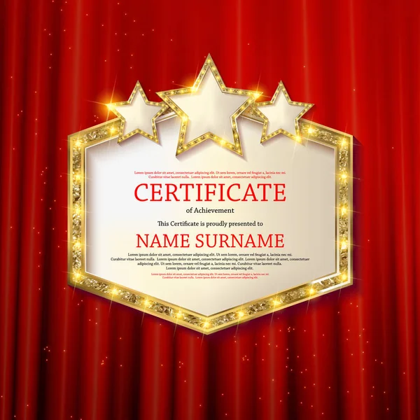 Elegante Modello Diploma Luogo Testo Certificato Conseguimento Istruzione Premi Vincitore — Vettoriale Stock