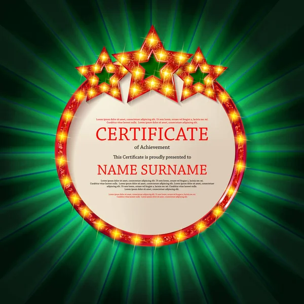 Modelo Elegante Diploma Lugar Para Texto Certificado Realização Educação Prêmios — Vetor de Stock