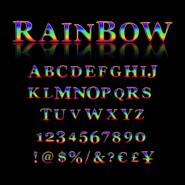 Vector Van Gestileerd Kleurrijk Lettertype Alfabet — Stockvector