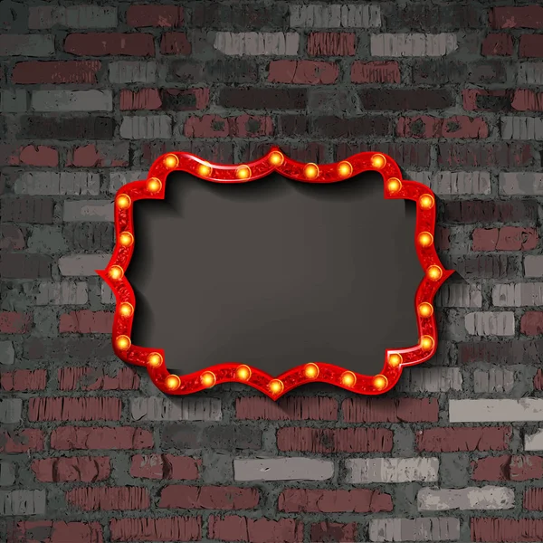 带灯泡的红色框架 — 图库矢量图片