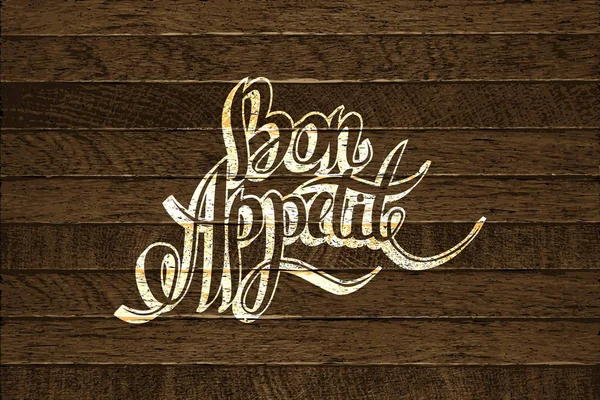 Bon Apetito letras de la mano — Vector de stock