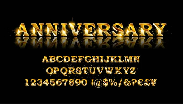 Алфавіт і шрифт золотої угоди — стоковий вектор