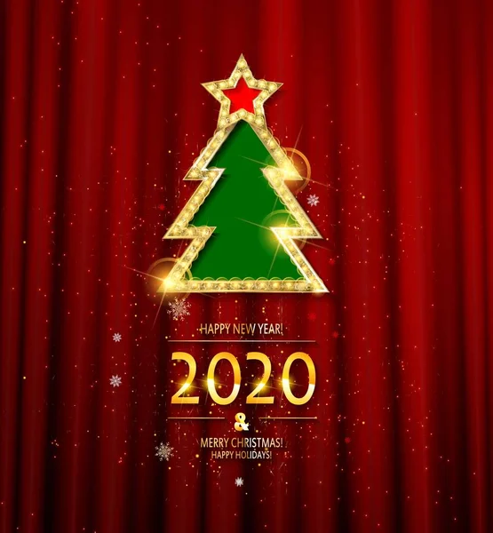 Weihnachten und ein gutes neues Jahr 2020. — Stockvektor