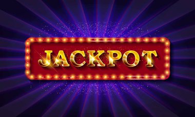 Shining retro işareti Jackpot afiş