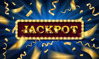 Shining retro işareti Jackpot afiş aydınlatılmış