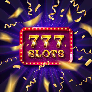 Uçan altın konfeti ile altın slot makinesi