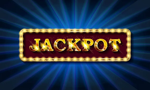 Zářící retrocední nápis jackpot — Stockový vektor