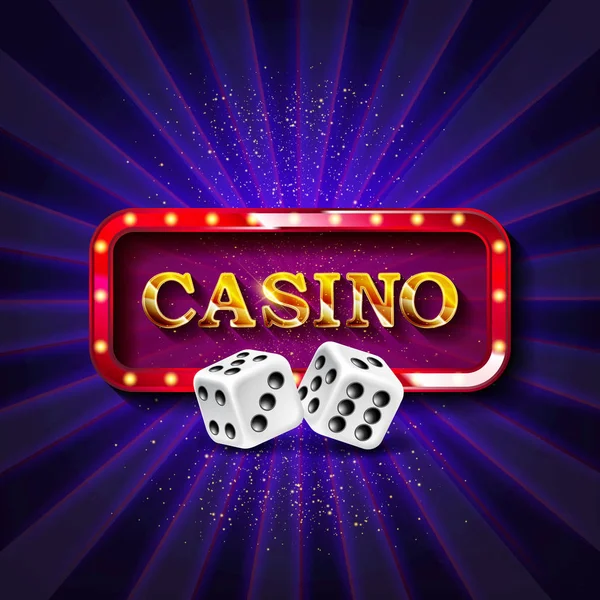 Casino zar afiş tabela — Stok Vektör