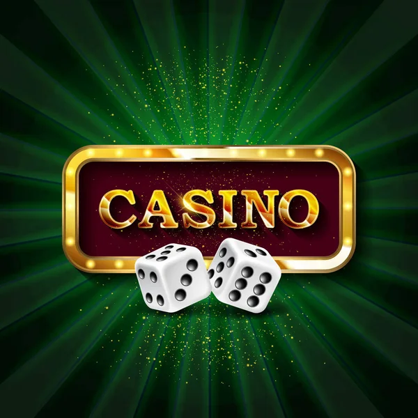 Casino zar afiş tabela — Stok Vektör