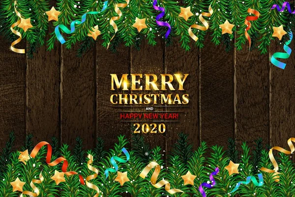 Buon Natale e Felice Anno Nuovo 2020 — Vettoriale Stock