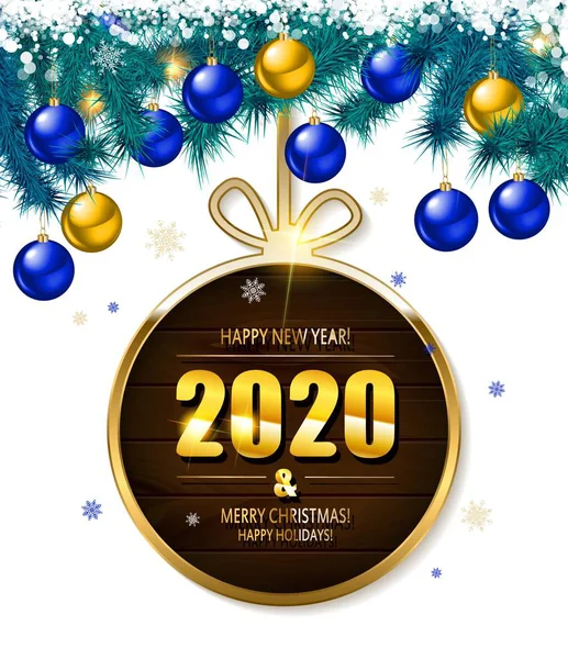 Merry Christmas and happy New year 2020. — Stock Vector