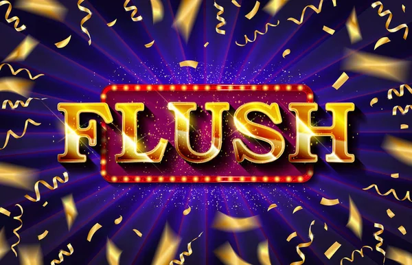 Flush. Illustratie online poker casino — Stockvector