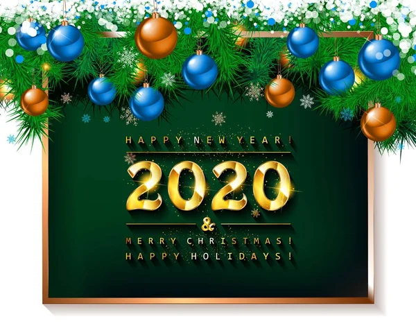 Frohe Weihnachten und ein gutes neues Jahr 2020. — Stockvektor