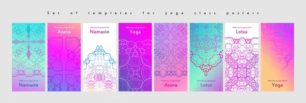 Conjunto de gráficos de yoga y meditación — Archivo Imágenes Vectoriales