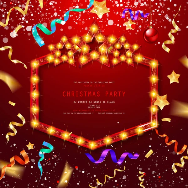 Vintage Christmas Party ontwerpsjabloon. — Stockvector