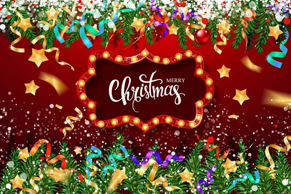 Привітання різдвяної листівки в вінтажному стилі — стоковий вектор