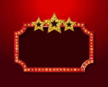 Retro ışık afiş parlayan.