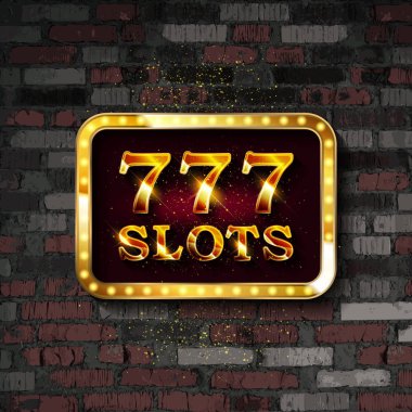 777 Slot neon işaret pankartı