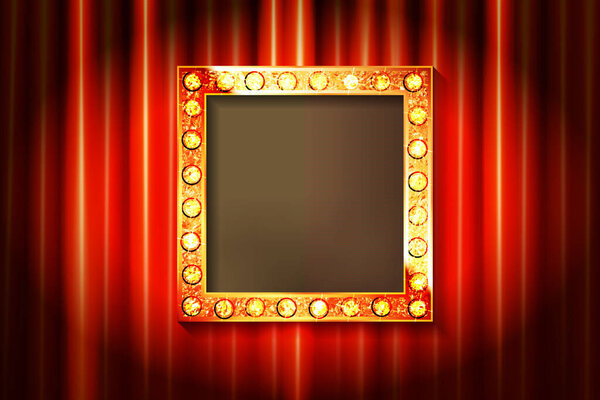 Сияющий ретро-квадратный баннер. Векторная иллюстрация
