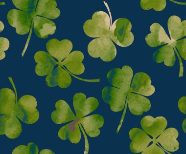 Koyu arkaplanda grunge yoncası olan vektörsüz desen. Vektör illüstrasyonu