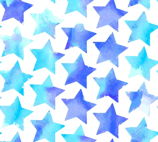 Padrão Estrelas Aquarela Sem Costura Ilustração Vetorial — Vetor de Stock