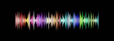 Müzik dengeleyicisi dalgası tasviri. Vektör illüstrasyonu