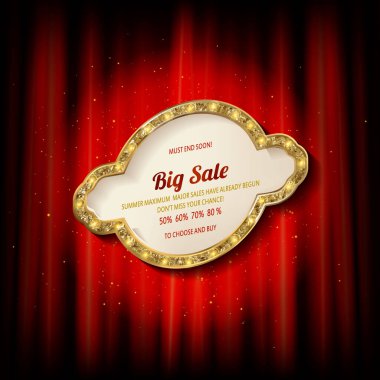 Kırmızı Perde Arkaplan Boş Billboard, Vektör Resimleri